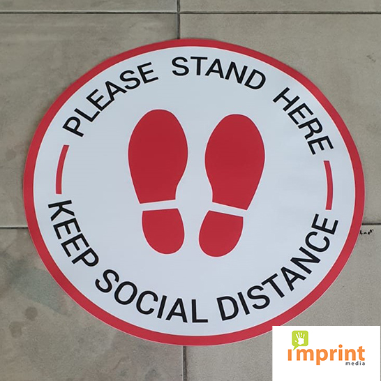 Social Distancing Stickers - Imprint Media Services Singapore